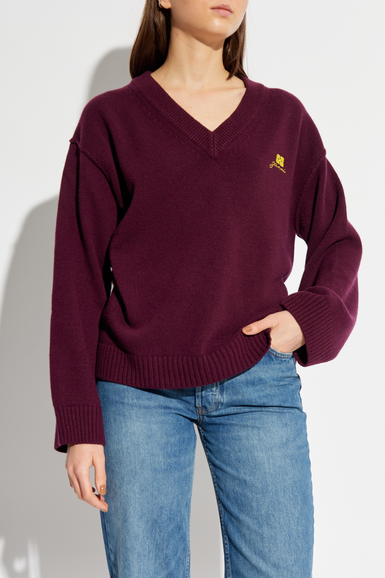 Ganni Sweater with logo | Women's | Vitkac